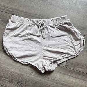 Caution To The Wind Cream Athletic Shorts with Elastic Waist XS139